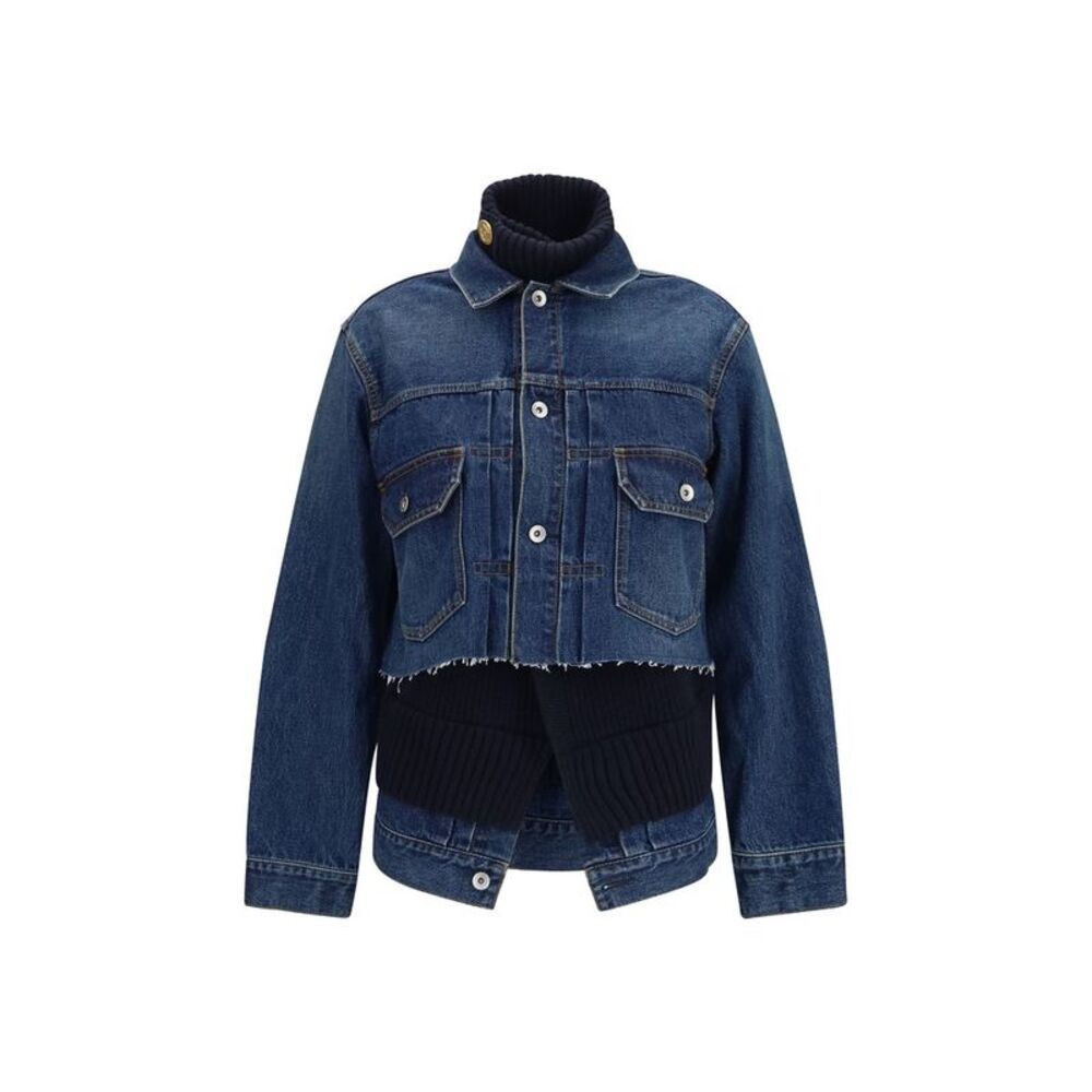 Sacai Blue Cotton Denim Women's Jacket